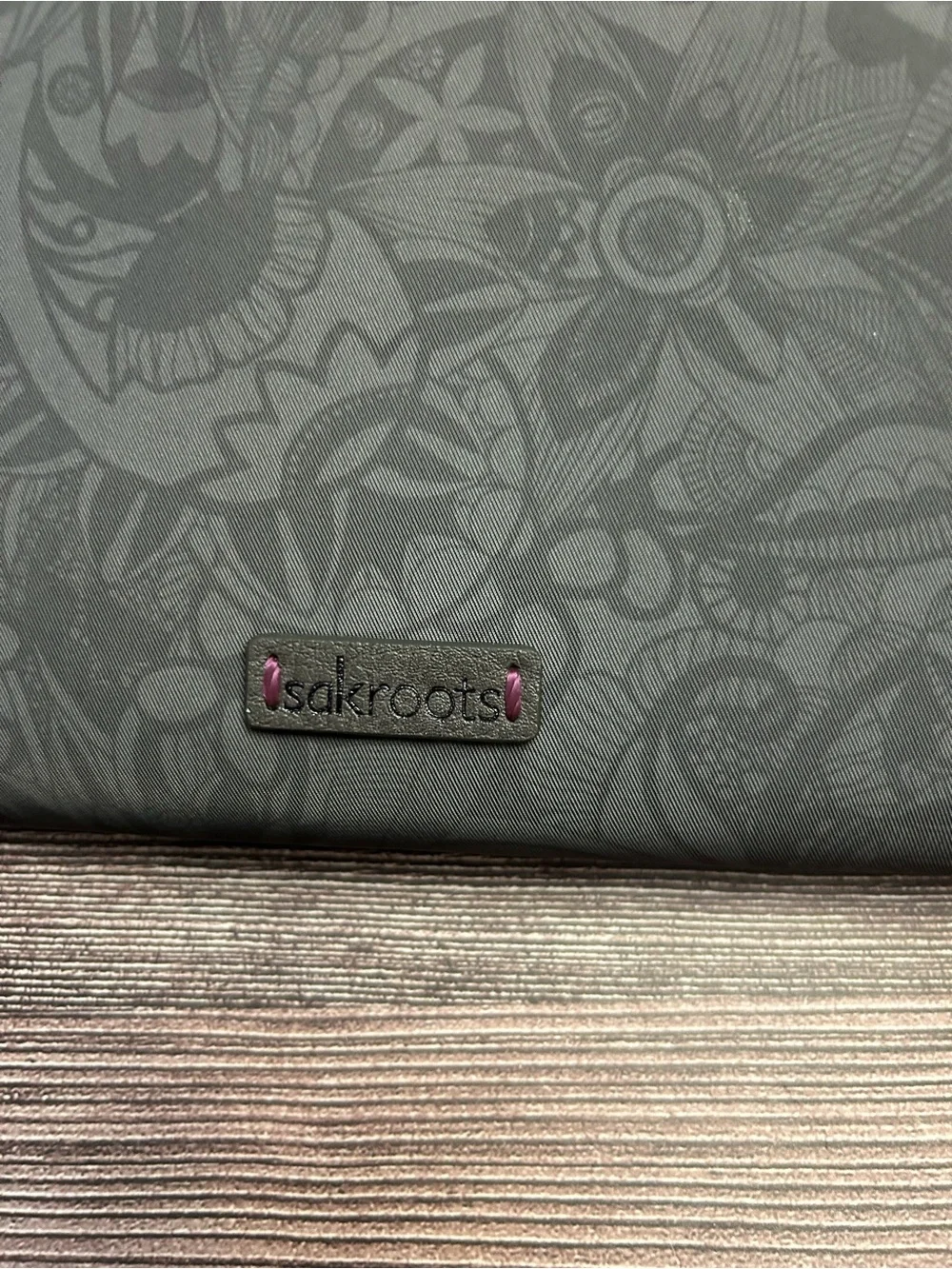 Sakroots Black Floral Crossbody Wallet